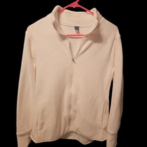 Women's Cream Zip-Up‎ Jacket